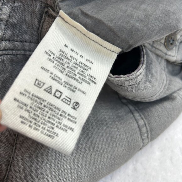 Hei Hei Anthropologie Women Marlena Embroidered Crochet Linen Pants Grey Size 27 - Picture 4 of 9